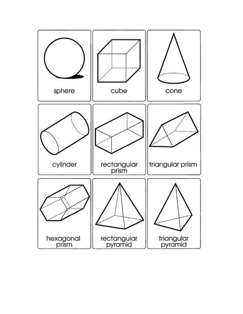 3d Shapes Printable Template